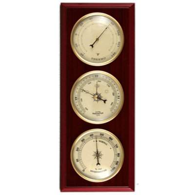 13 in. Solar Powered Wireless Outdoor Clock Barometer and Hygrometer