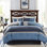 Édredon 7 pièces bleu marine en microsuède, 2 taies décoratives, 1 jupe en microsuède, détails, rembourrage
