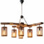 Chowdhury 6-Light Wooden Vintage Kitchen Island Pendant Light