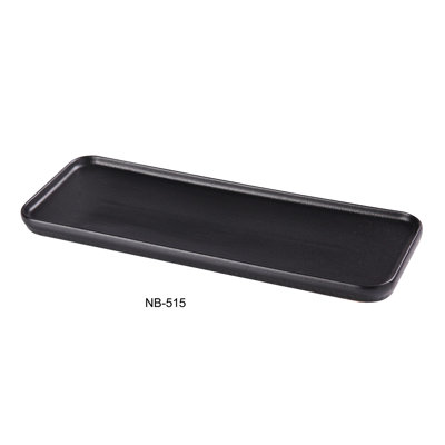 Yanco Noble Black Chinaware Rectangular Plate