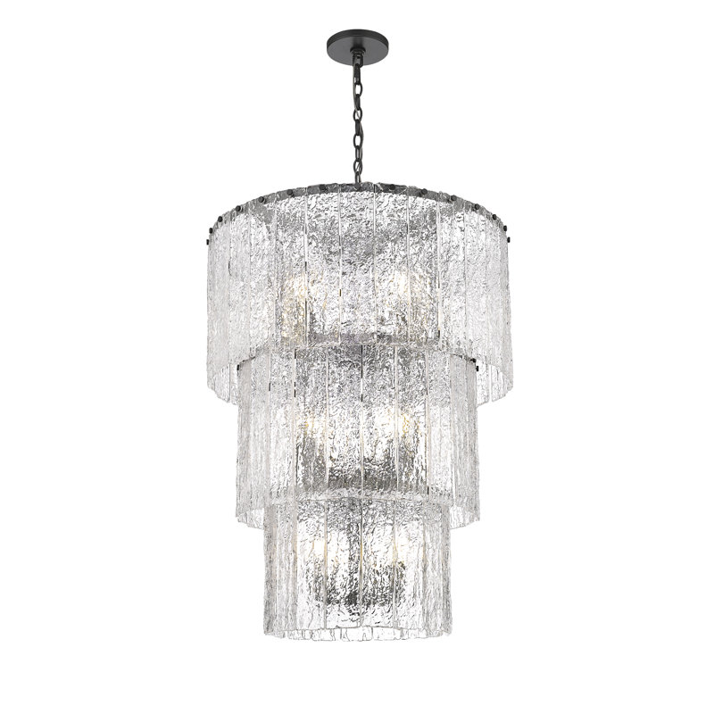 Timeothy 12 Light Chandelier, Matte Black