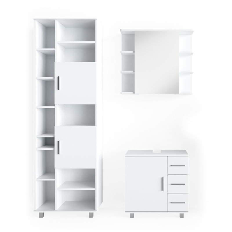 Virna Bathroom Storage Furniture Set, White