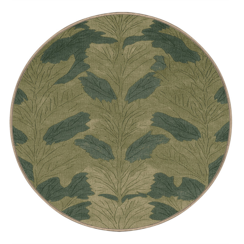 Washable Orache Vegetables Area Rug, Round 5'