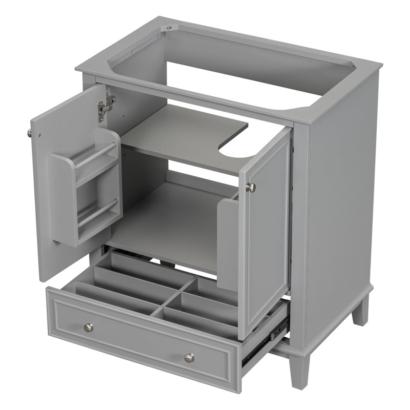 Base de meuble-lavabo simple 29,5 po seulement, Gris