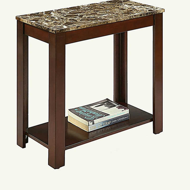 Table d'appoint décorative en bois de cerisier foncé de 24 pouces de hauteur