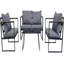 Ensemble de mobilier de patio, ensemble de patio extérieur 4 pièces avec canapé, ensembles de conversation de patio extérieur, gris clair