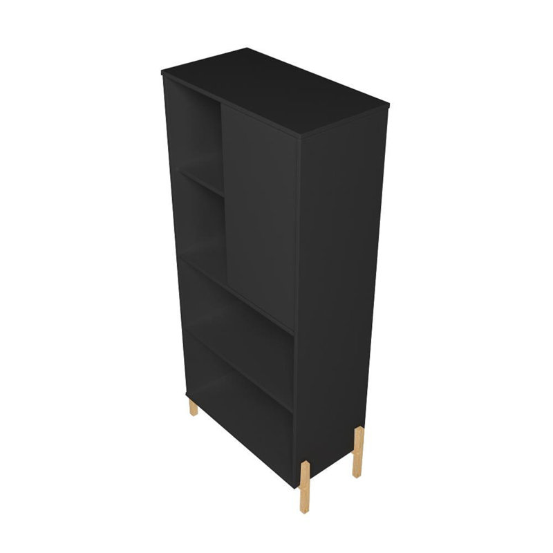 Sandry Geometric Storage Bookcase, Black