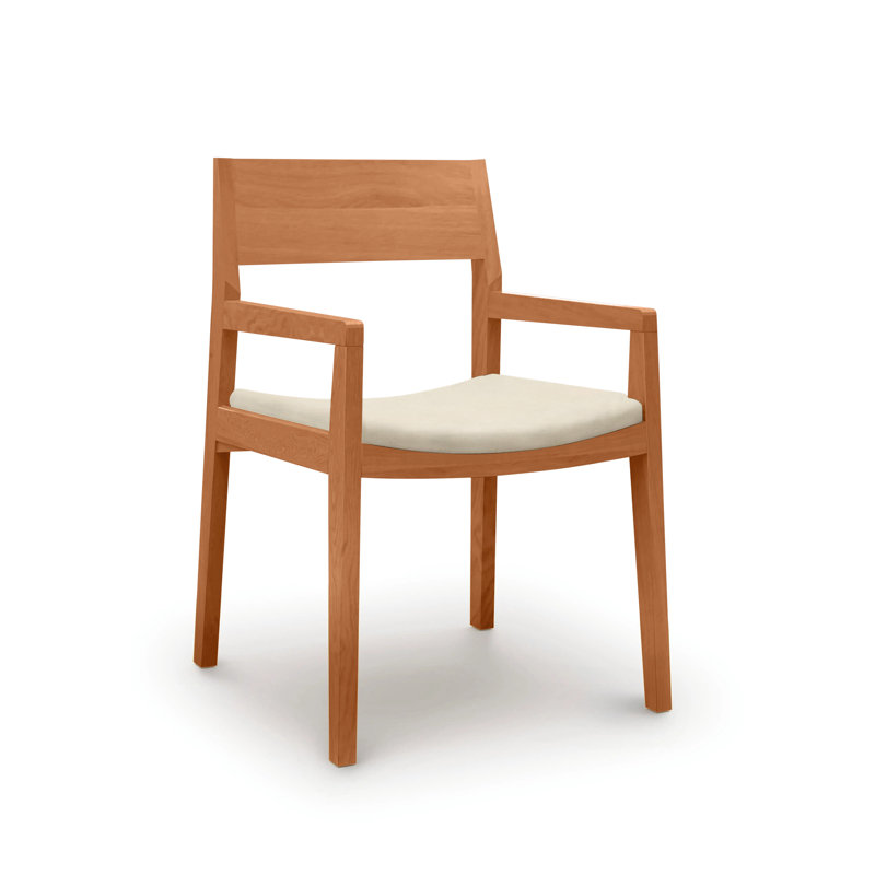 Iso Microsuede Arm Chair, Nile Polyester, Natural Cherry