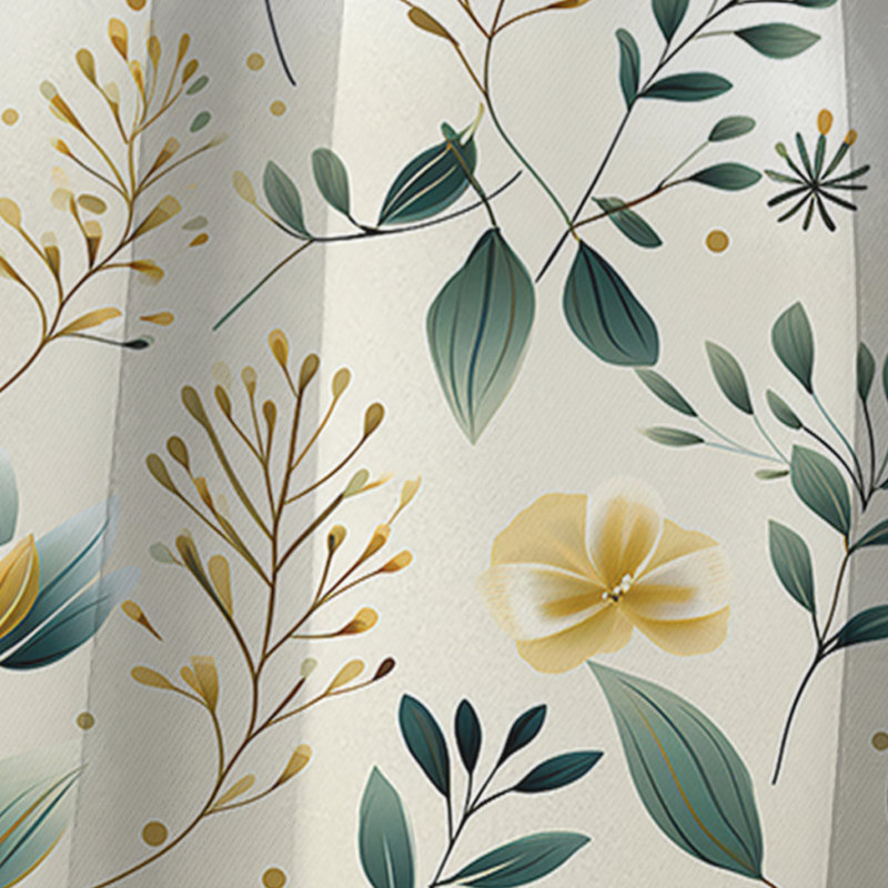 Minimalist Botanicals III - Botanical Blackout Curtain Single Panel, 52" W x 108" L