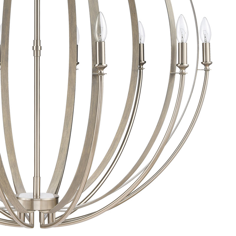 Rotunde 38'' Wide 10-Light Chandelier - Beechwood, 10 Lights, 44" H x 38" W x 38" D, Brown