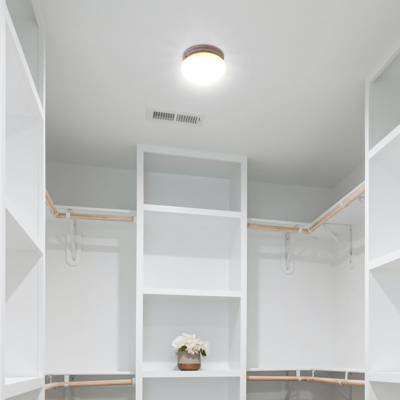 2-Light 9"W Indoor White Round Flush Mount with White Glass, White