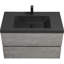 Meuble-lavabo flottant 36 po avec lavabo, armoire de rangement murale avec lavabo à quartz noir et tiroirs à fermeture en douceur entièrement assemblés