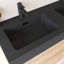 Meuble-lavabo mural 48 po avec lavabo à surface solide noir-475304356