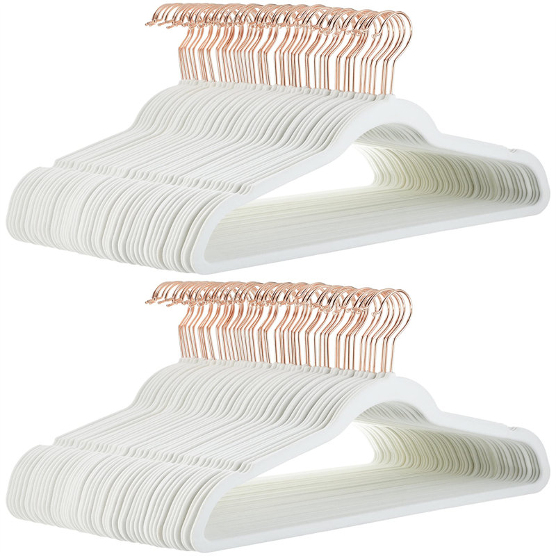 5 cintres pour accessoires antidérapants, Blanc, 100