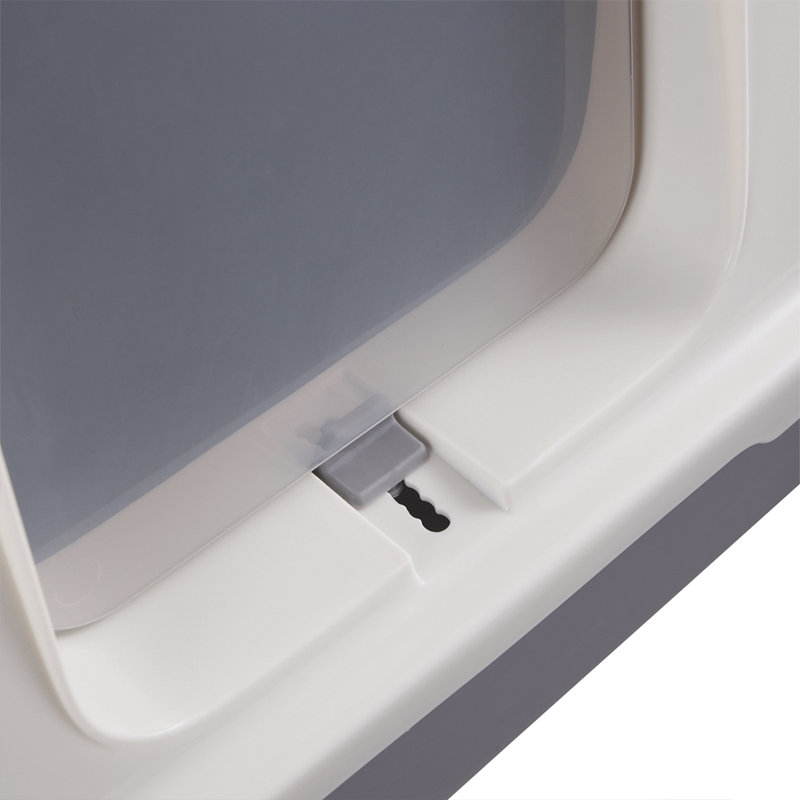 Boulmane PP Litter Box with Scoop, White/Grey