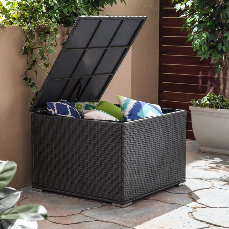 Outdoor Storage Box In Grey And Solid Iron Frame, 32.74 In. D X W 24.93 H, Patio Addition With Tough Support, Depth Width Height, Plus