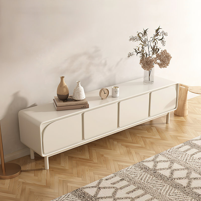 78.7"W Modern Storage TV Stand Beige Style Sideboard