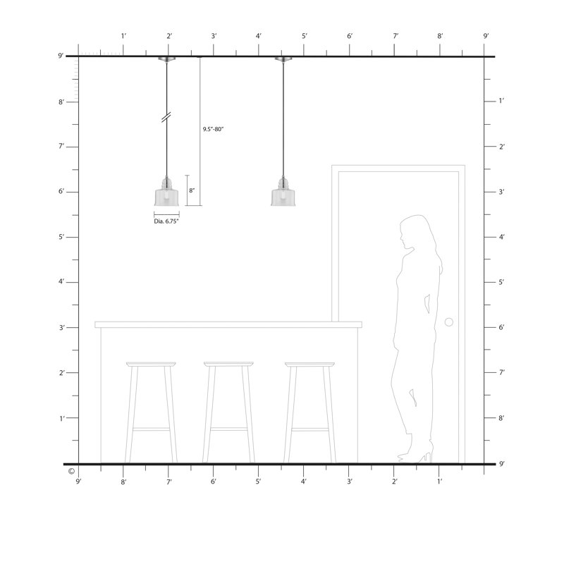 Wahl 1 - Light Pendant, English Bronze, Champagne