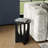Solid Wood Modern End Table - Black Finish, Sculptural Pedestal, Easy 5-min Assembly -673875415