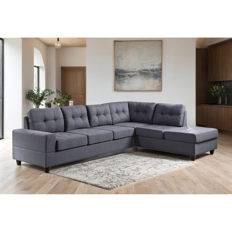 Canapé modulaire rembourré moderne avec méridienne réversible, grande assise, coussins de soutien en mousse, tissu durable, canapé de salon pour maison et appartement
