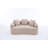 Curved Loveseat Sofa With 3 Throw Pillows