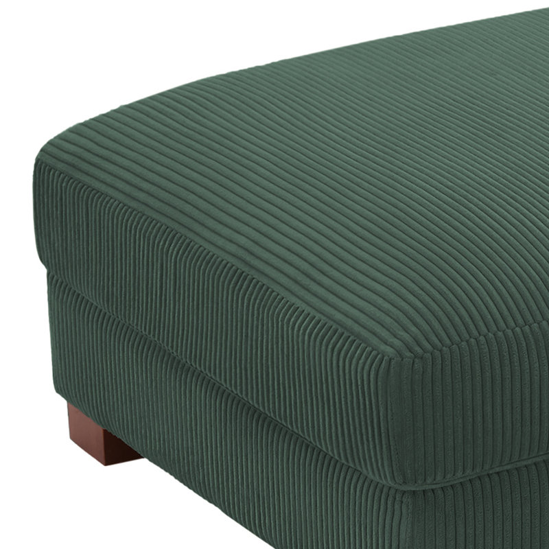 Maelina 110.5Cm Wide Rectangle Standard Ottoman, Hunter Green