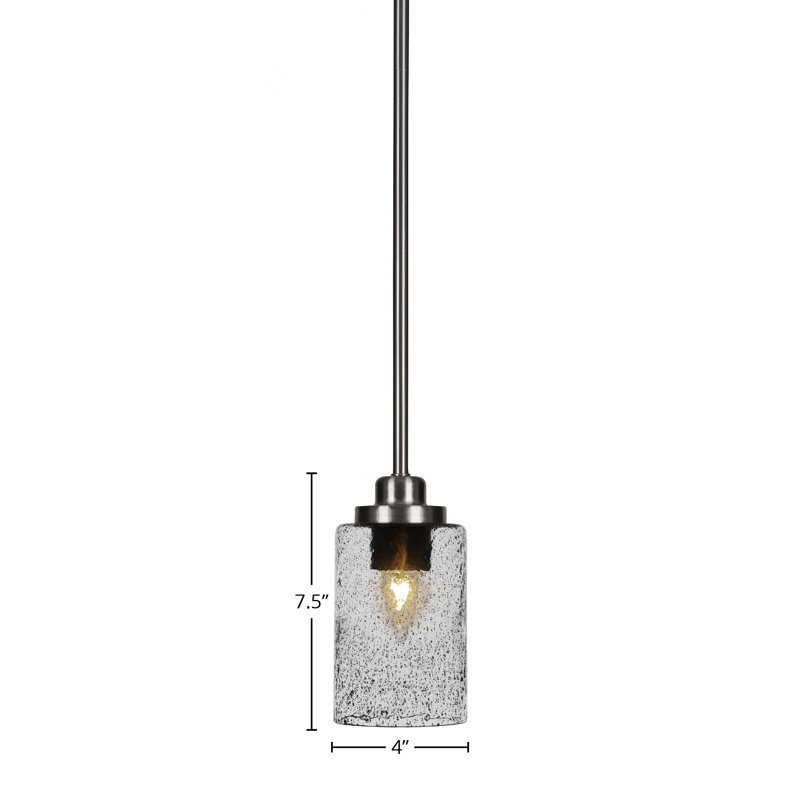 Mini-luminaire suspendu 1 lumière Odyssey, Nickel brossé, Noir