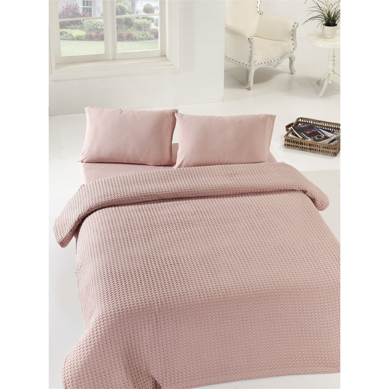 Cotton Bedding, Dusty Rose, 63" x 94" Bedspread