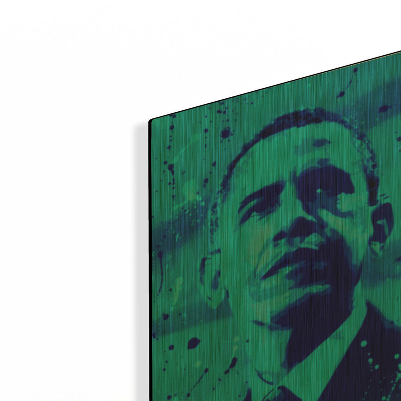 «President 1» par Abstract Graffiti, art mural en métal doré, 12 po x 16 po, 12 po x 16 po