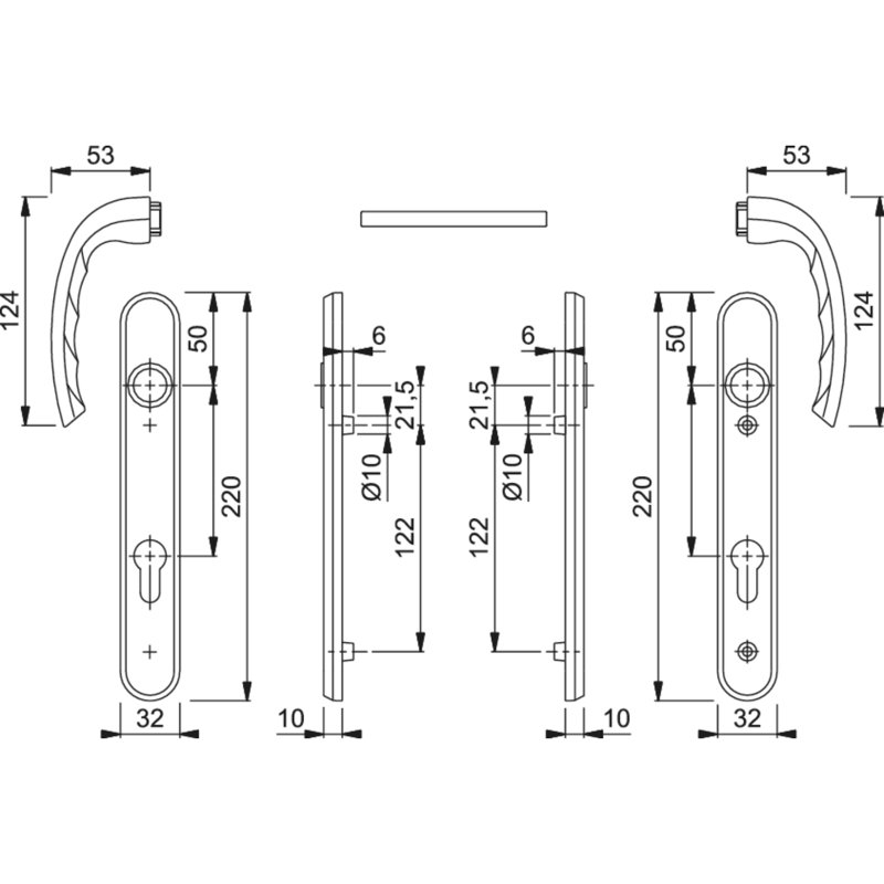 Right Door Handle, aluminium gold