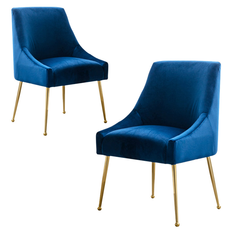 Chaise d'appoint en velours 21,25 po Khivi, Bleu clair