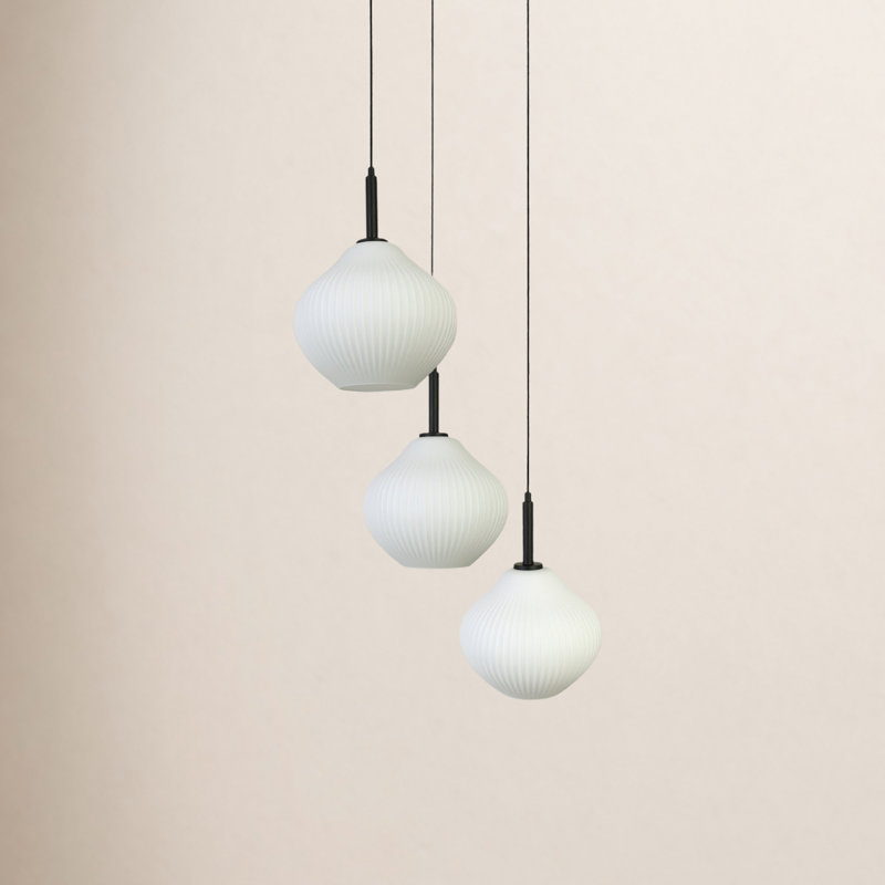 Luminaire suspendu grappe 3 lumières Ulah, Noir