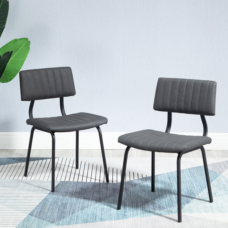 Rushden 46cm H Velvet Upholstered Side Chair, Dark Grey