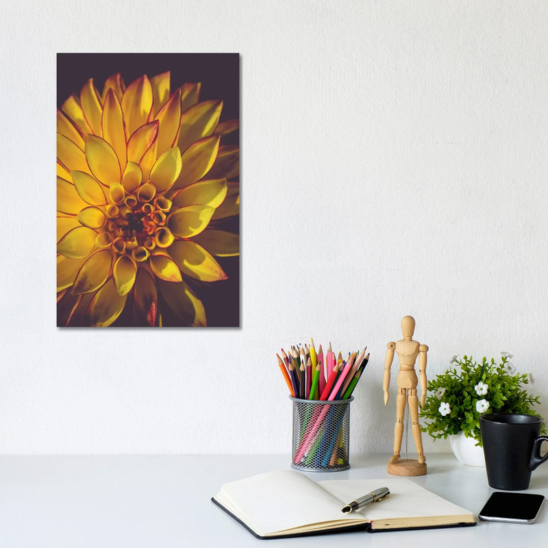 Dahlia, Yellow by Olivia Joy StClaire - Wrapped Canvas Gallery-Wrapped Canvas Giclée, 20.32 cm H x 30.48 cm W