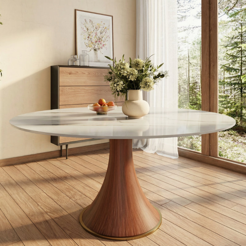 Table de salle à manger Farmhouse, Blanc / Gris, H 29,52 po x L 47,24 po x l 47,24 po