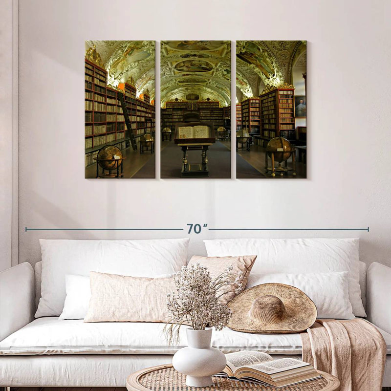 Old Library In Prague, 20" H x 33" W