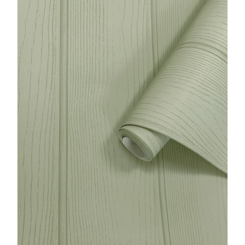 Papier peint texturé en bois Sage, intissé, non encollé, 57 pi²., Vert