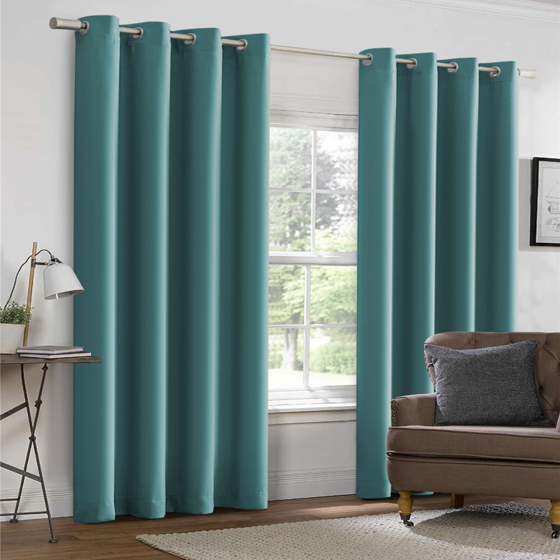 Timiko Blackout Thermal Insulated Curtain Panel, 42" W x 84" L, Teal