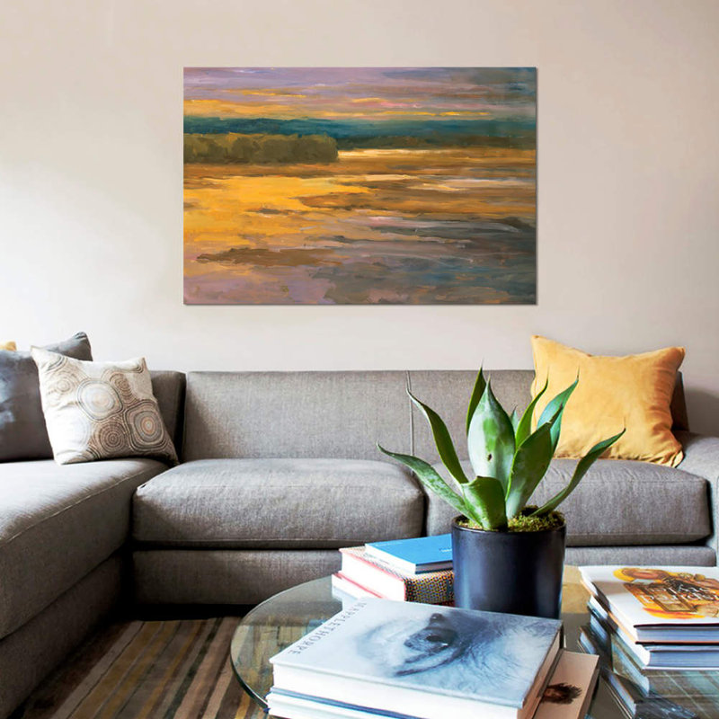 « pacifique ii », impression sur toile, H 8 po x l 12 po x P 0,75 po, Pas de tapis, Toile tendue