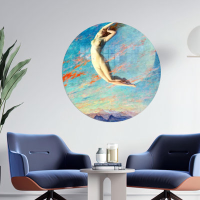Selene Tempered Glass Wall Art by Albert Aublet - Contemporary Reproduction Wall Hanging for Housewarming Gift or Home Decor