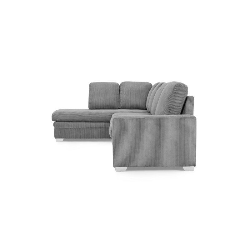 Porath Left-Hand Facing Upholstered Corner Sofa, Grey, Left Hand Facing