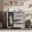 Petite penderie 43,3 po, armoire avec porte, 4 tiroirs et tringle-808029433