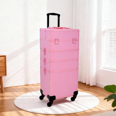 4 In 1 Makeup Train Case Traveling Cart Makeup Case Organizer With Wheels