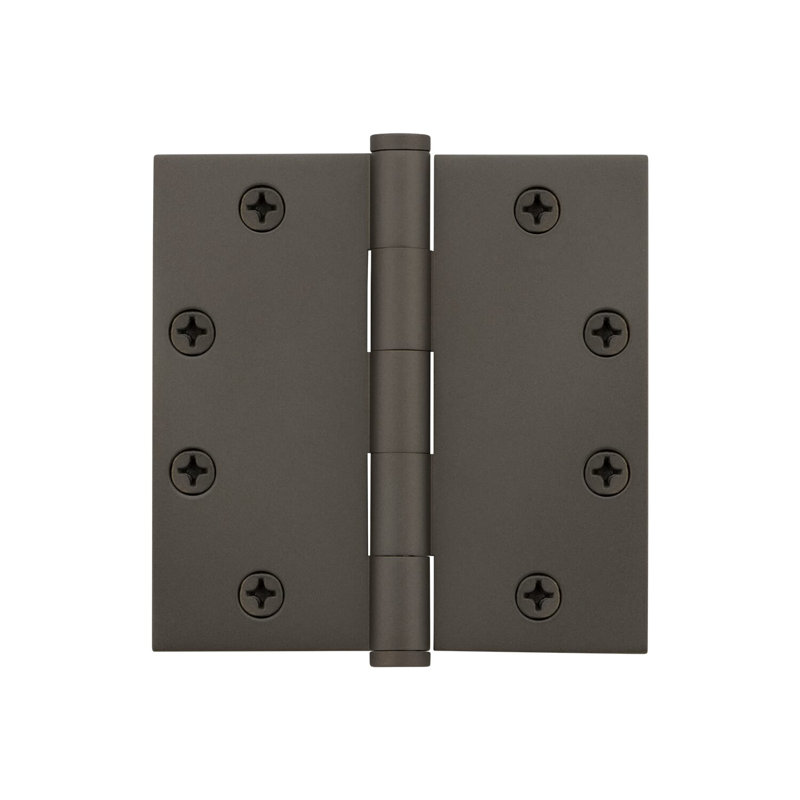 4.5'' x 4.5'' Brass Butt Bearing Hinge, Titanium Gray