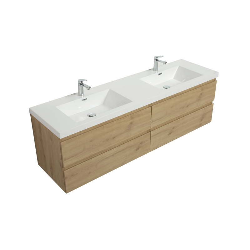Ensemble de meuble-lavabo double mural 83 po Elbert
