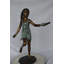 Copper and Metal Girl Holding Turtle Fountain