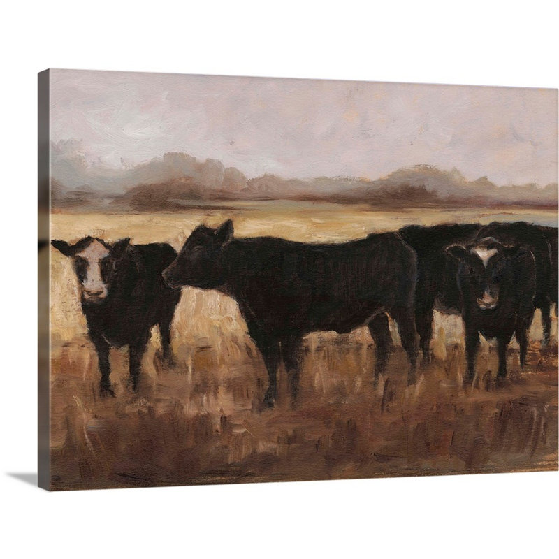 «Black Cows I», art mural sur toile, Toile tendue, H 36 po x l 48 po x P 1 po