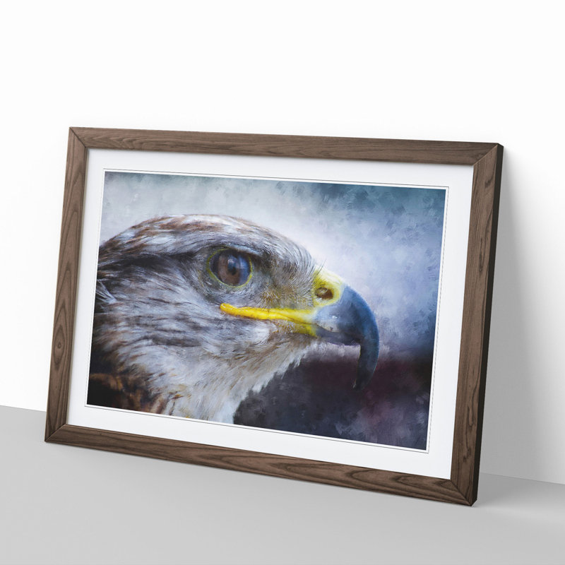 Golden Eagle Vol.4 - Picture Frame Painting, Walnut Framed, 36cm H x 48cm W x 2cm D