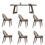 Modern light luxury rock plate dining table sets