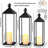 Decorative Lanterns for Indoor & Outdoor, Set of 3 Black Metal Lanterns (22" & 19" & 17") with LED Timer Flameless Candles, Farmhouse Modern Decor for Front Porch, Patio, Garden, Mantle